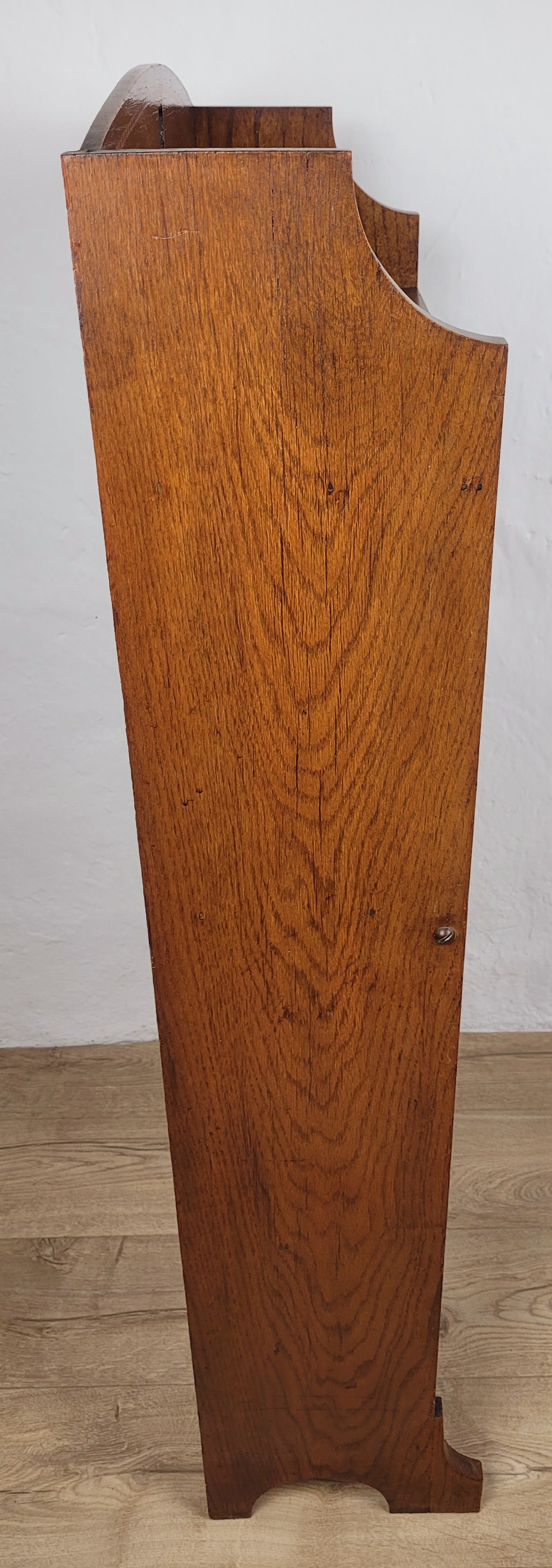 Vintage Student Writing Desk Lockable Inlaid Oak 1950s Delivery Available