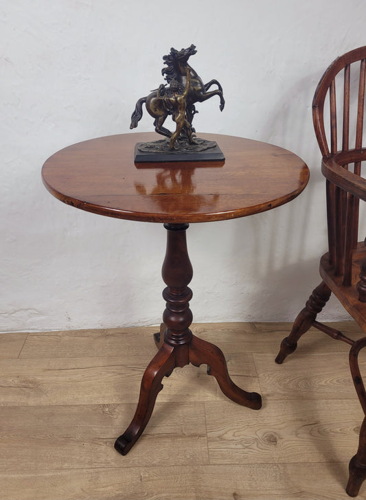 Victorian Tripod Side Table English Antique Mahogany Round Postage Available