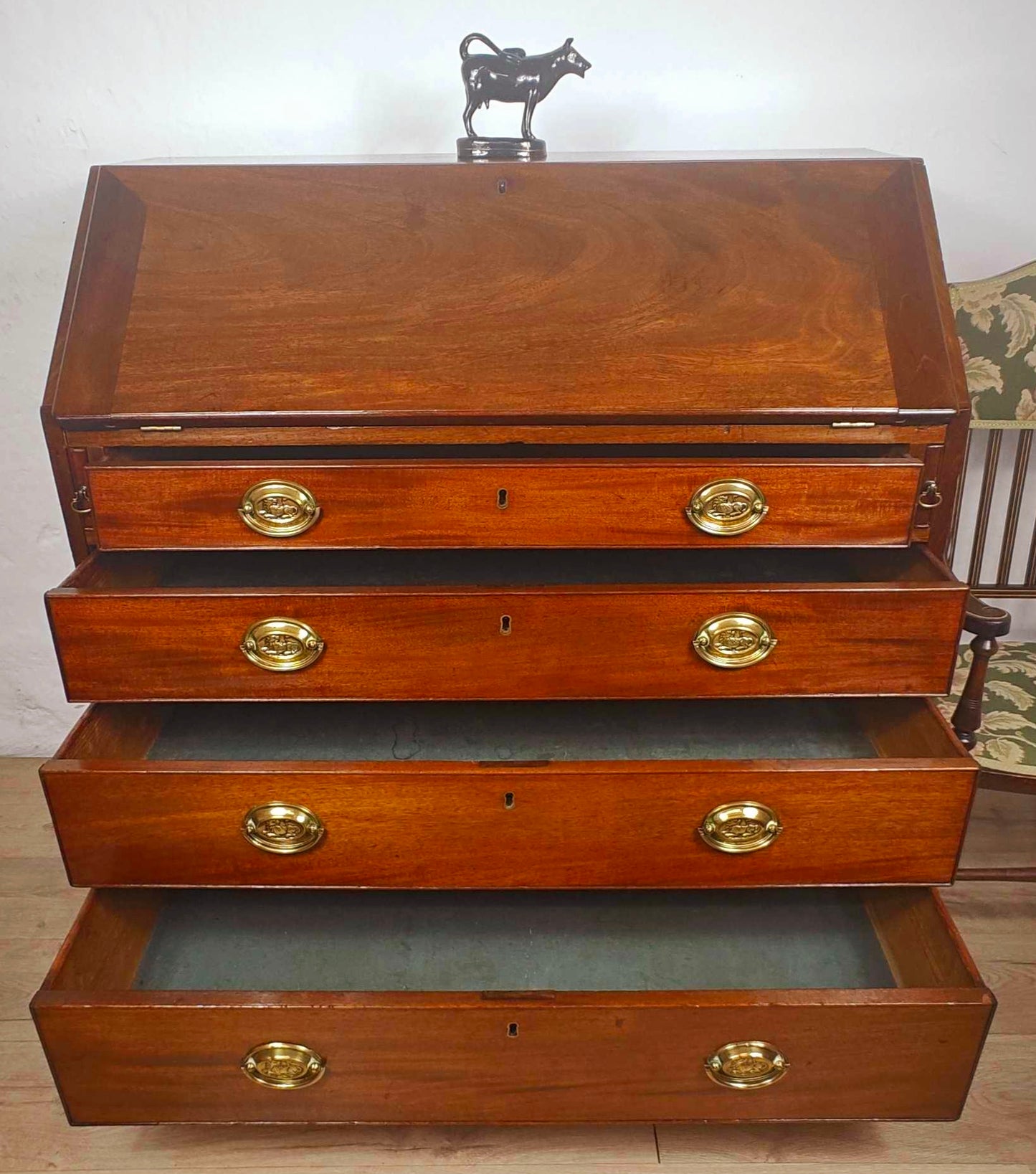 George III Writing Bureau Desk Oak 18thC Antique English Delivery Available
