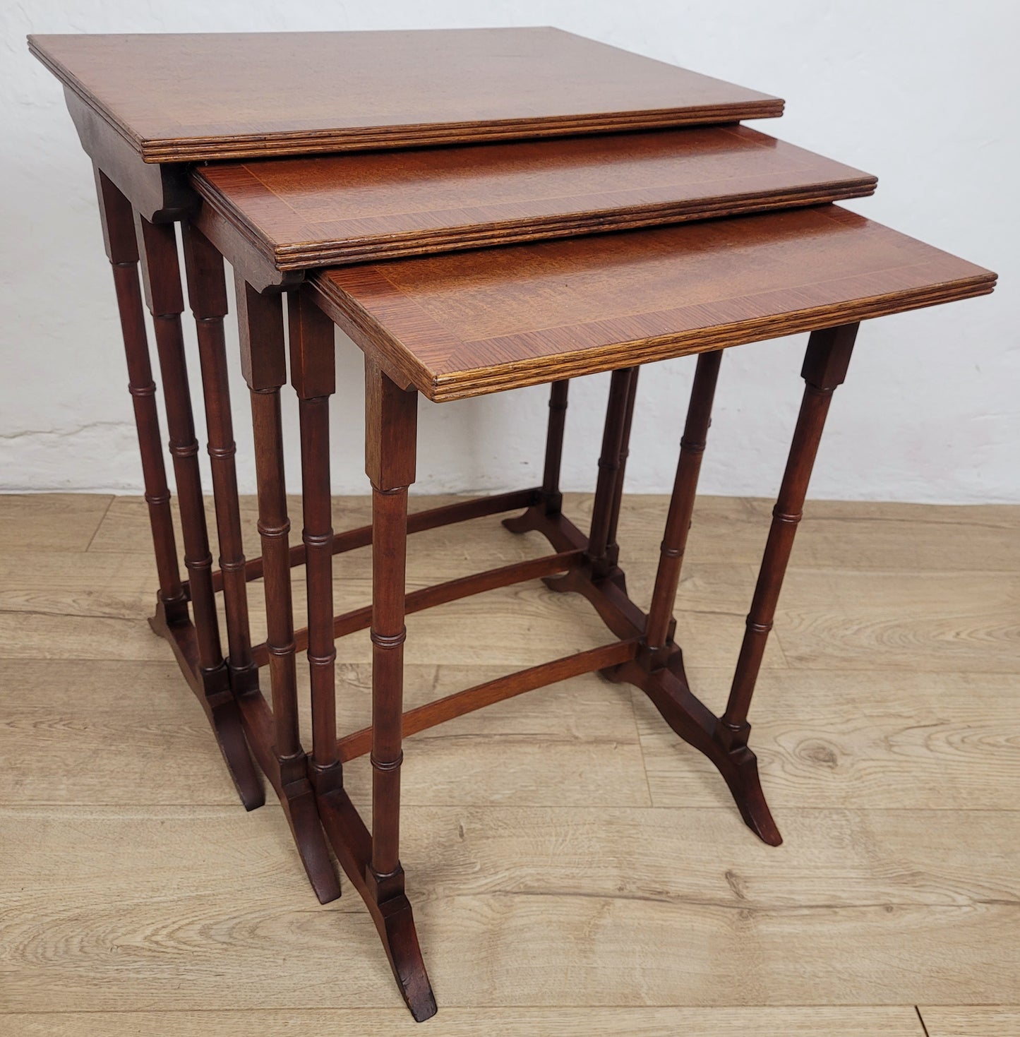 Victorian 3 Nesting Tables Rectangular Mahogany Antique 1900s Postage Available