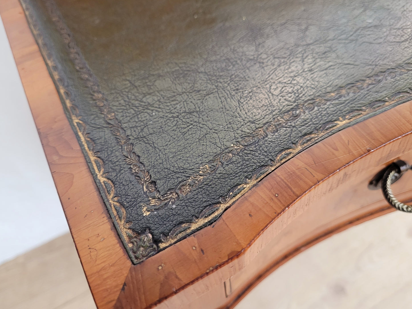 Vintage Ladies Writing Desk Yew Porcelain Drawers 1950s Delivery Available