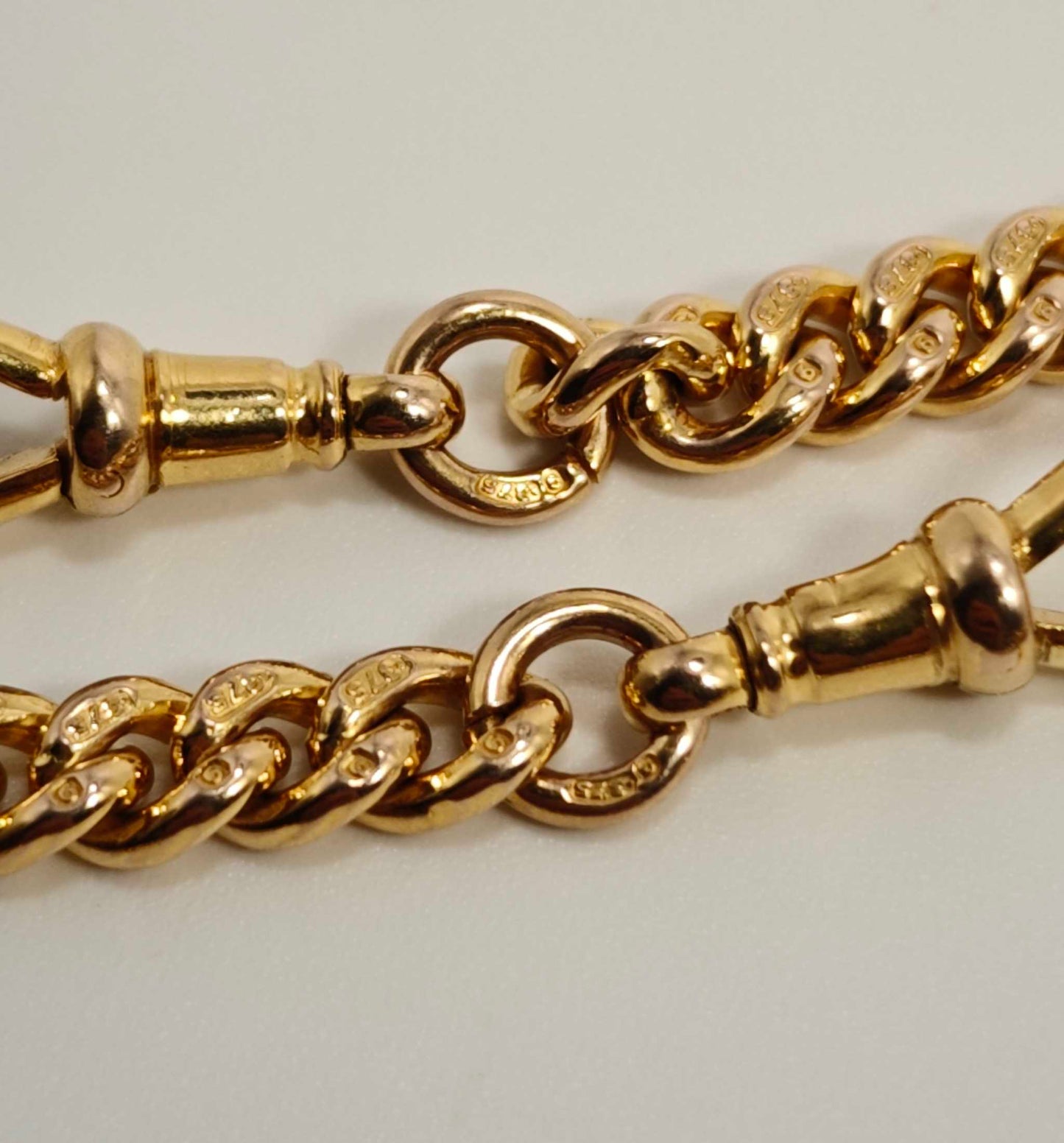 9ct Gold Albert Chain Signed WHWLD 375 Dog Clasp T-Bar Antique Postage Available