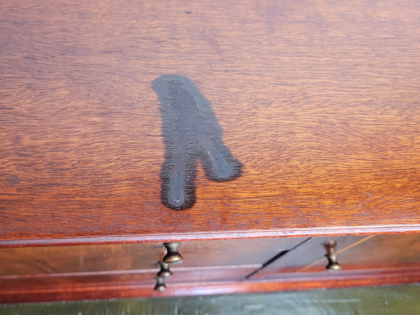 Vintage Ladies Writing Desk Bow Front Sheraton Style 1950s Delivery Available