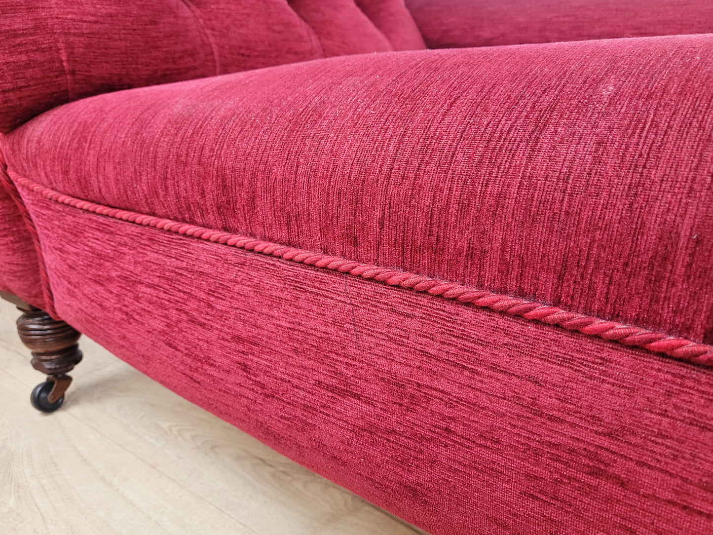 Victorian Chaise Lounge 19th Century Red Upholstered Antique Delivery Available