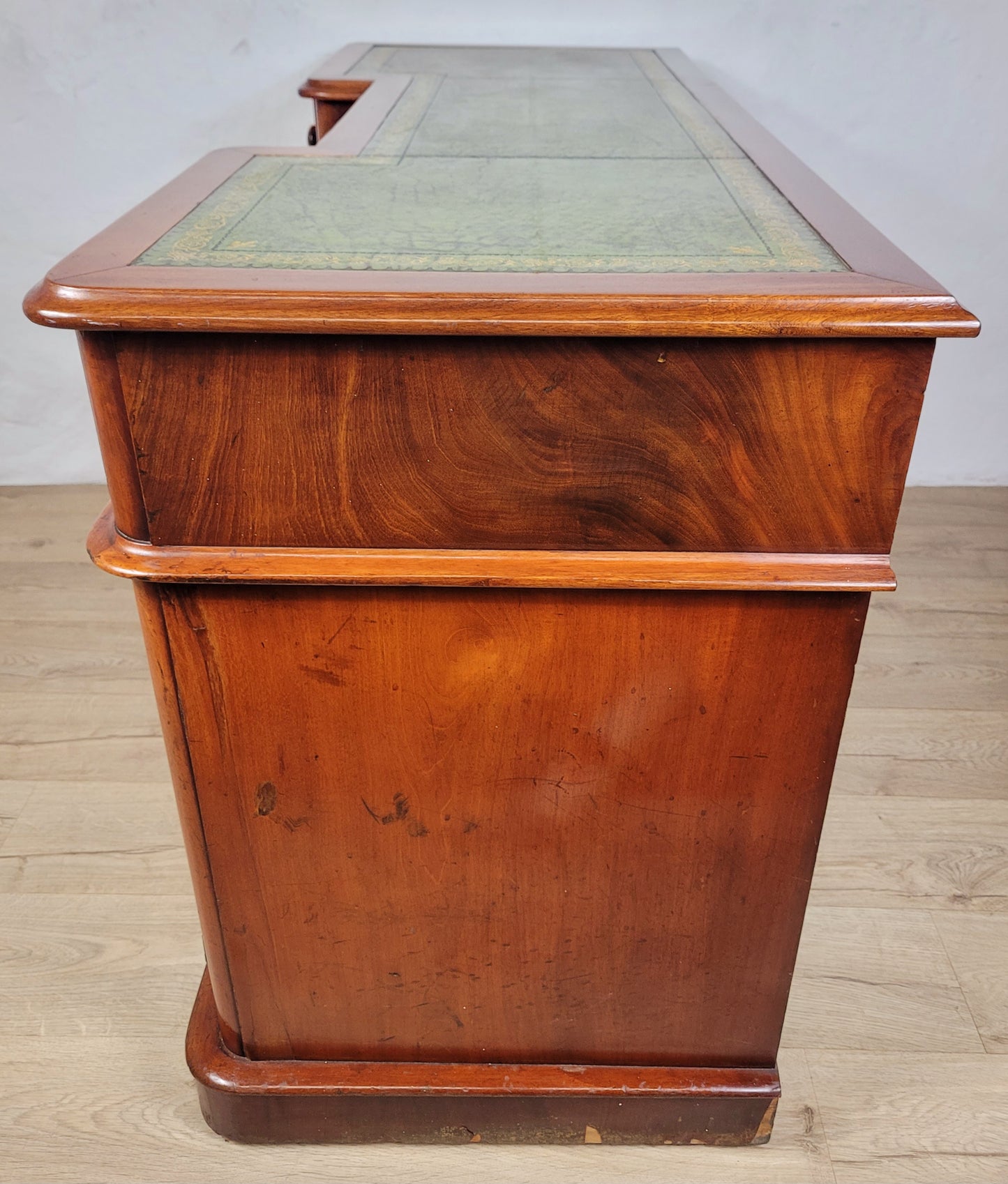 Victorian Writing Desk Knee Hole English 1890 Leather Antique Delivery Available