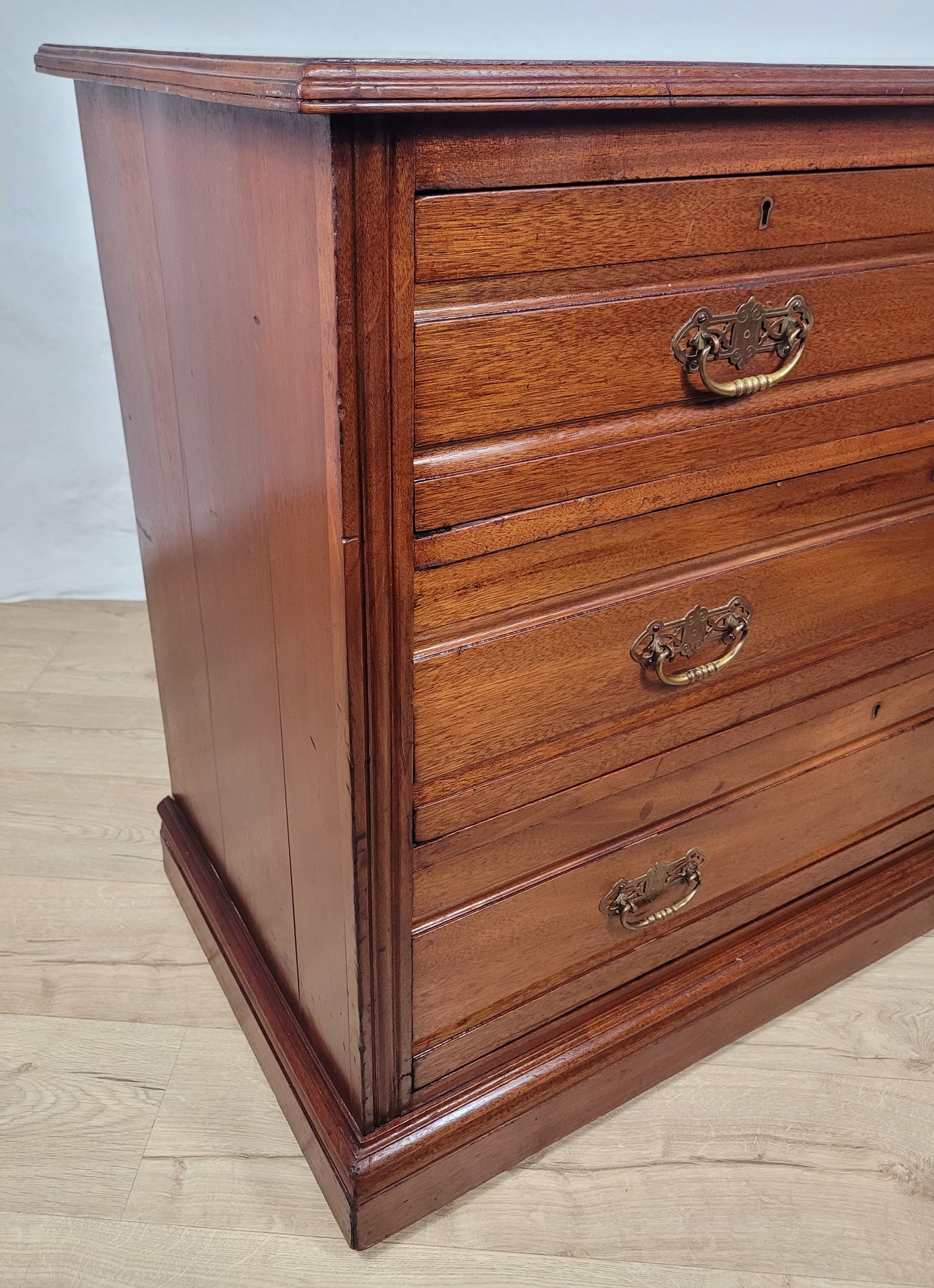 Edwardian Chest of Drawers Walnut 2 Over 3 1910s Drop Handles Delivery Available