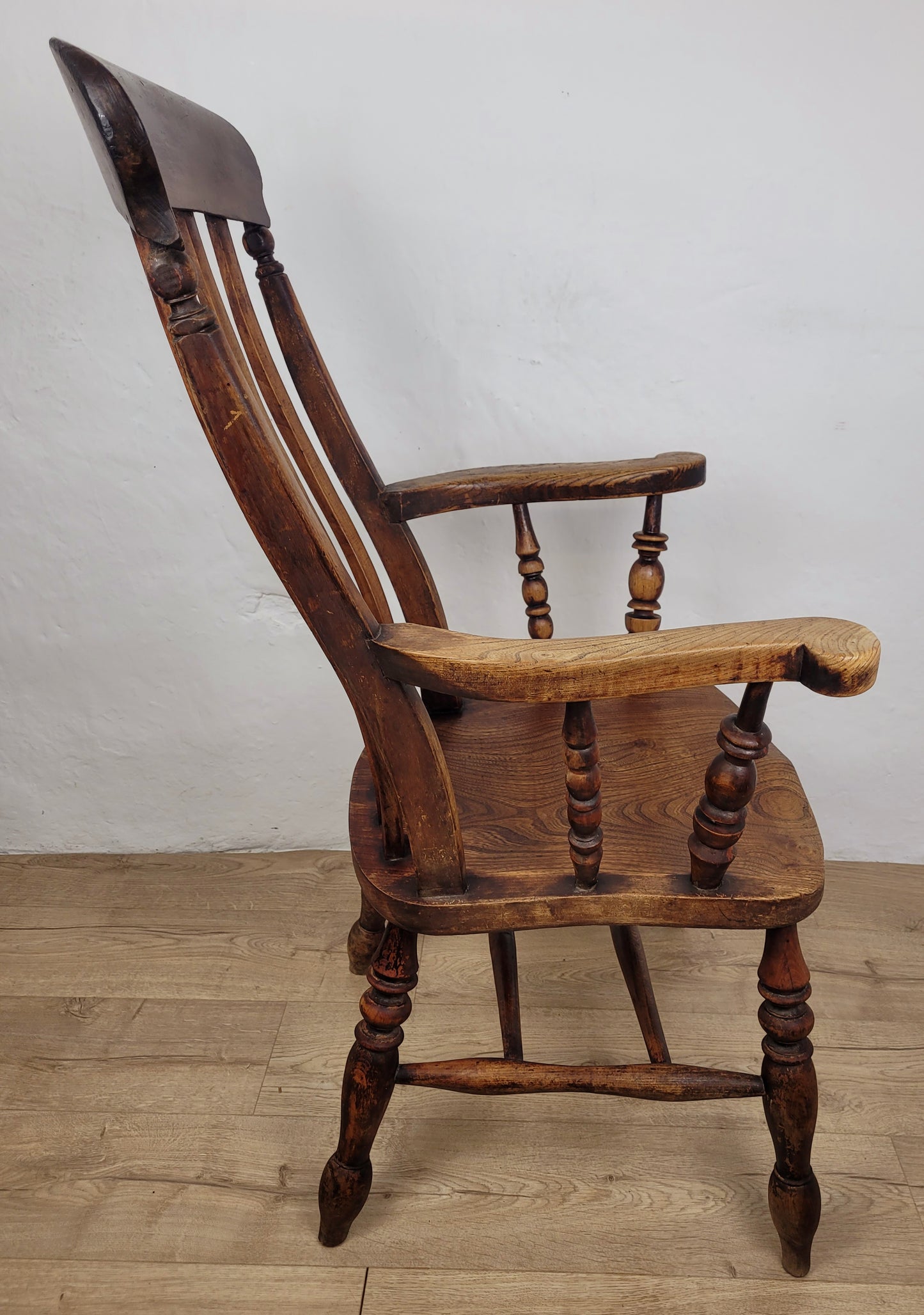 Windsor Kitchen Armchair Victorian Elm Slat Back English Delivery Available