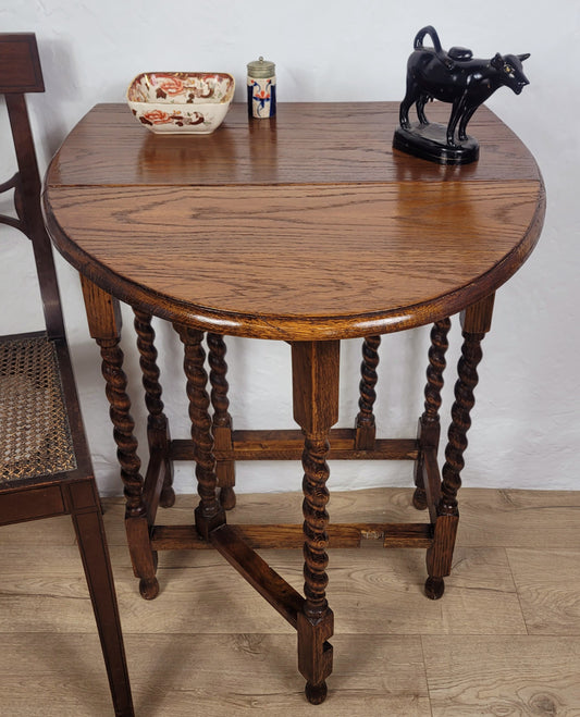 Vintage Drop Leaf Table Gateleg Barley Twist Oak 1930's Delivery Available