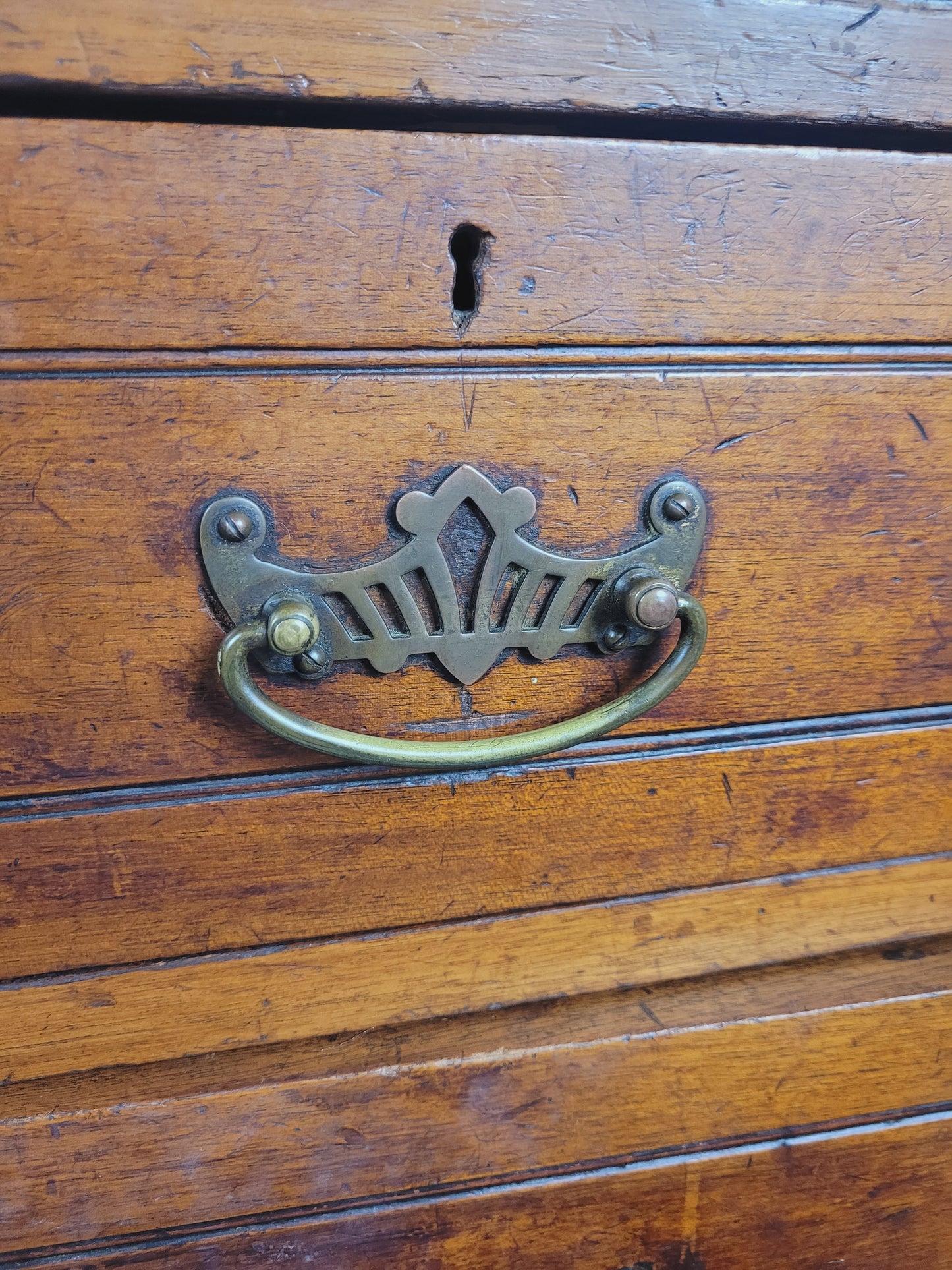 Edwardian Chest of Drawers 2 Over 3 Walnut 1910s Drop Handle Delivery Available