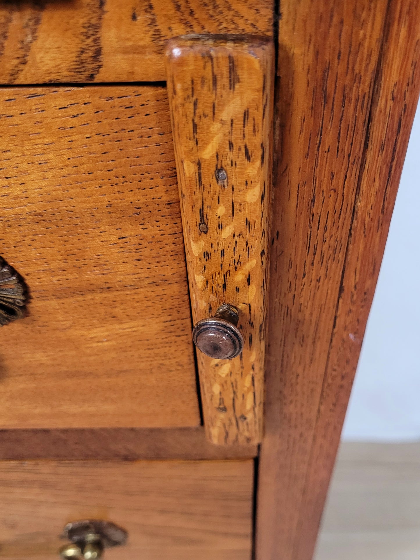 Elm Writing Bureau Desk Vintage 1930s Storage Country Rustic Delivery Available