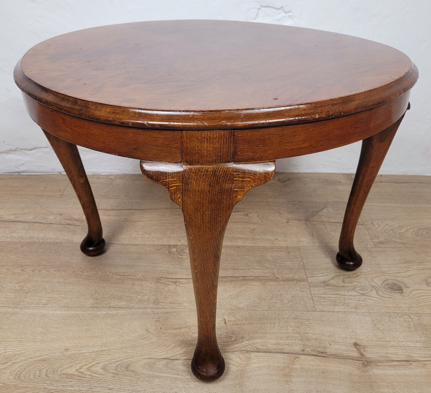 Walnut Coffee Table Side Circular Cabriole Mid Century 1940s Postage Available