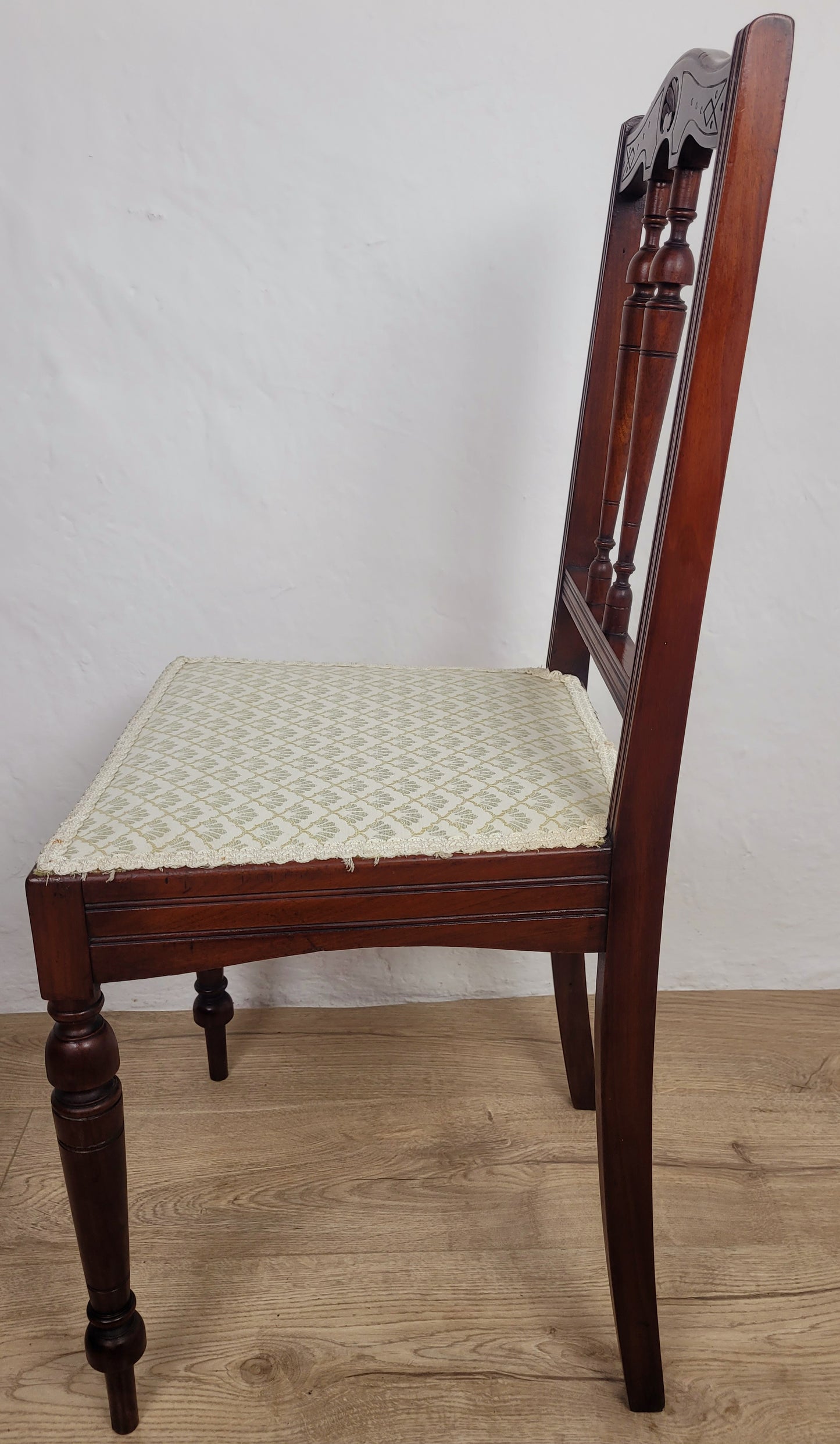 Carved Occasional Chair Mahogany Upholstered Antique Postage Available