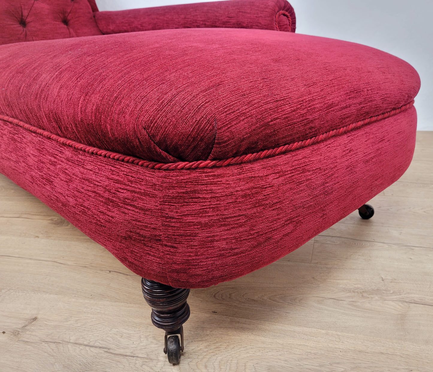 Victorian Chaise Lounge 19th Century Red Upholstered Antique Delivery Available