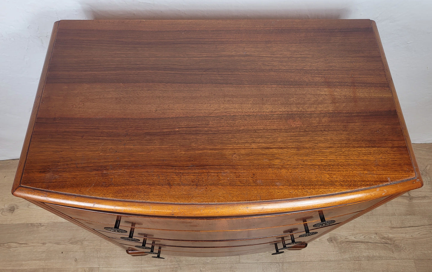 Vintage Chest of Drawers Walnut 1960s Bow Front English Delivery Available