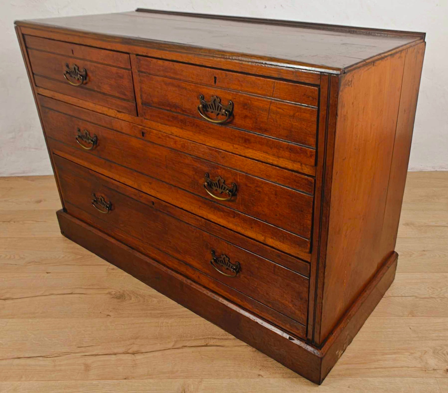 Edwardian Chest of Drawers 2 Over 3 Walnut 1910s Drop Handle Delivery Available