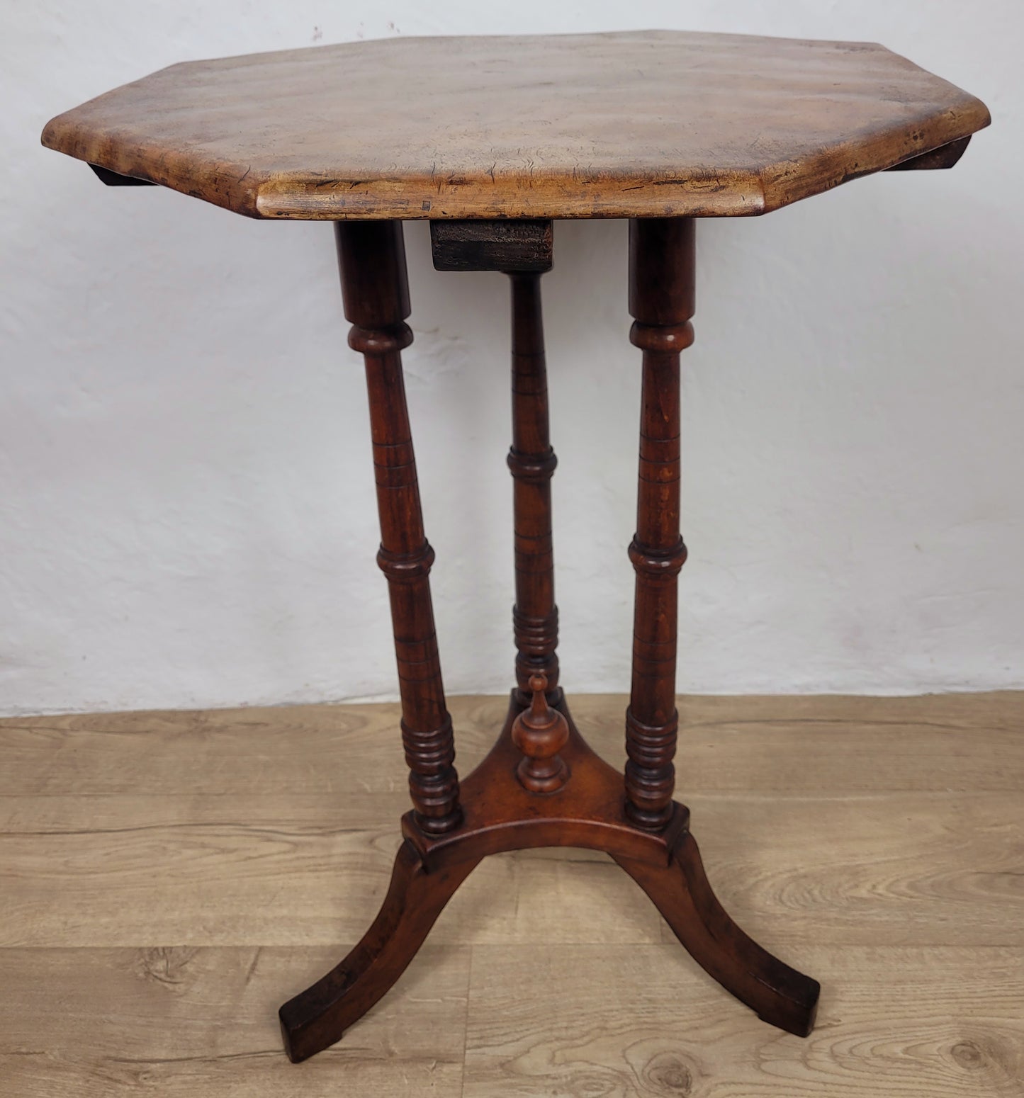 Victorian Octagonal Occasional Table Tripod English Mahogany Postage Available