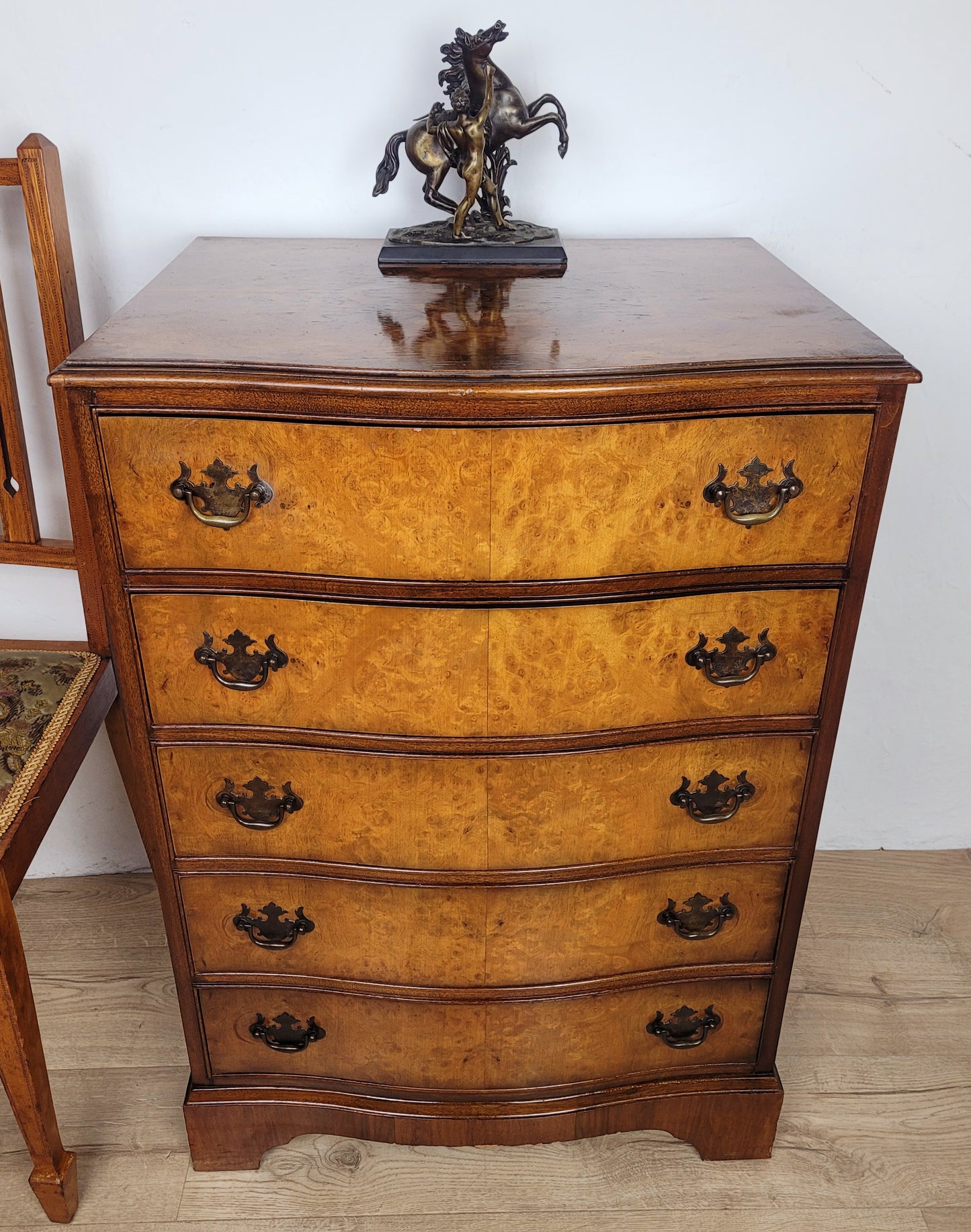 Chest Of Drawers Walnut Antique Style Drop Handles 'Cameo' Postage Available