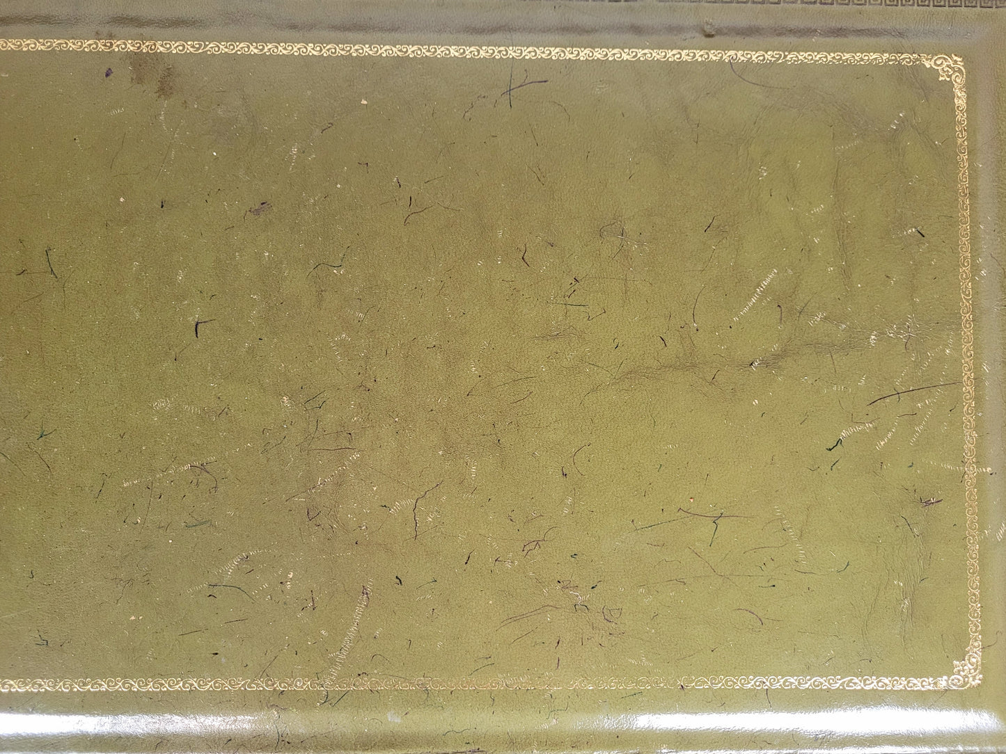 Writing Bureau Desk 20th-C Green Leather Top Drop Handles Delivery Available