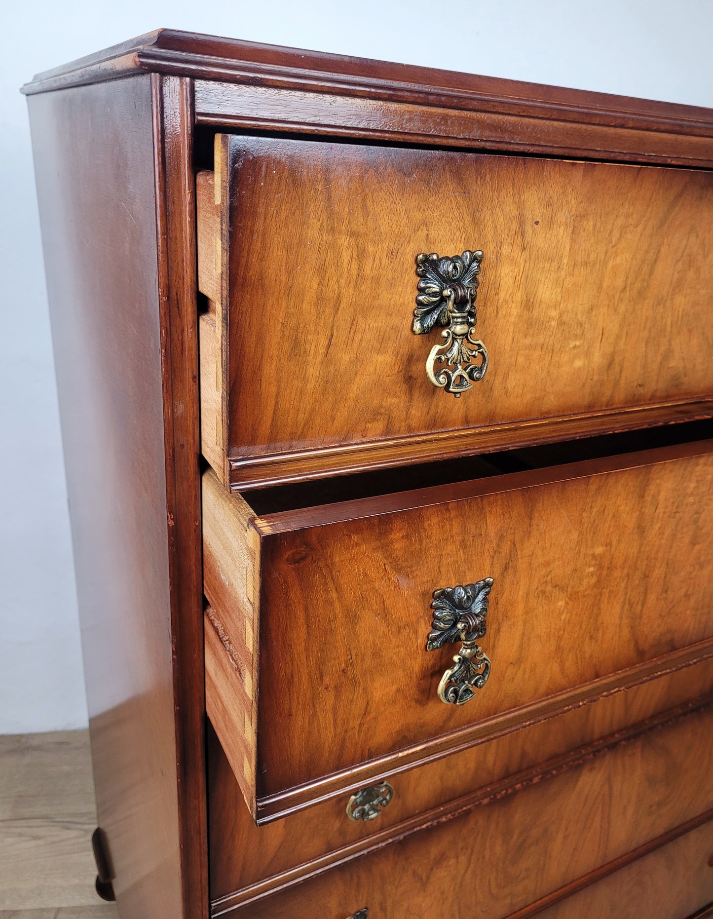 Chest of Drawers 5 Vintage 1950s Mahogany Antique style Delivery Available