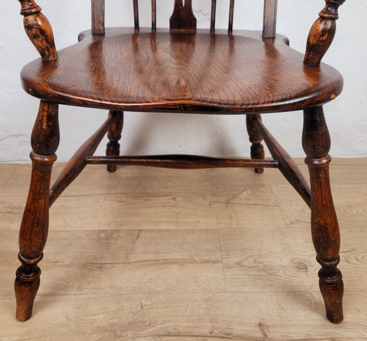 Vintage Kitchen Armchair Elm Farmhouse Country Pierced Back Postage Available