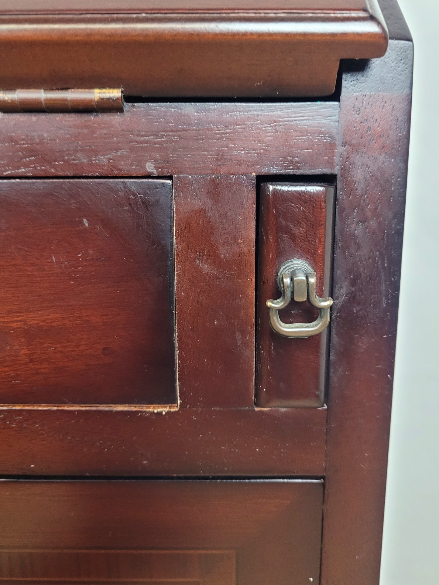 Writing Bureau Desk 20th-C Green Leather Top Drop Handles Delivery Available