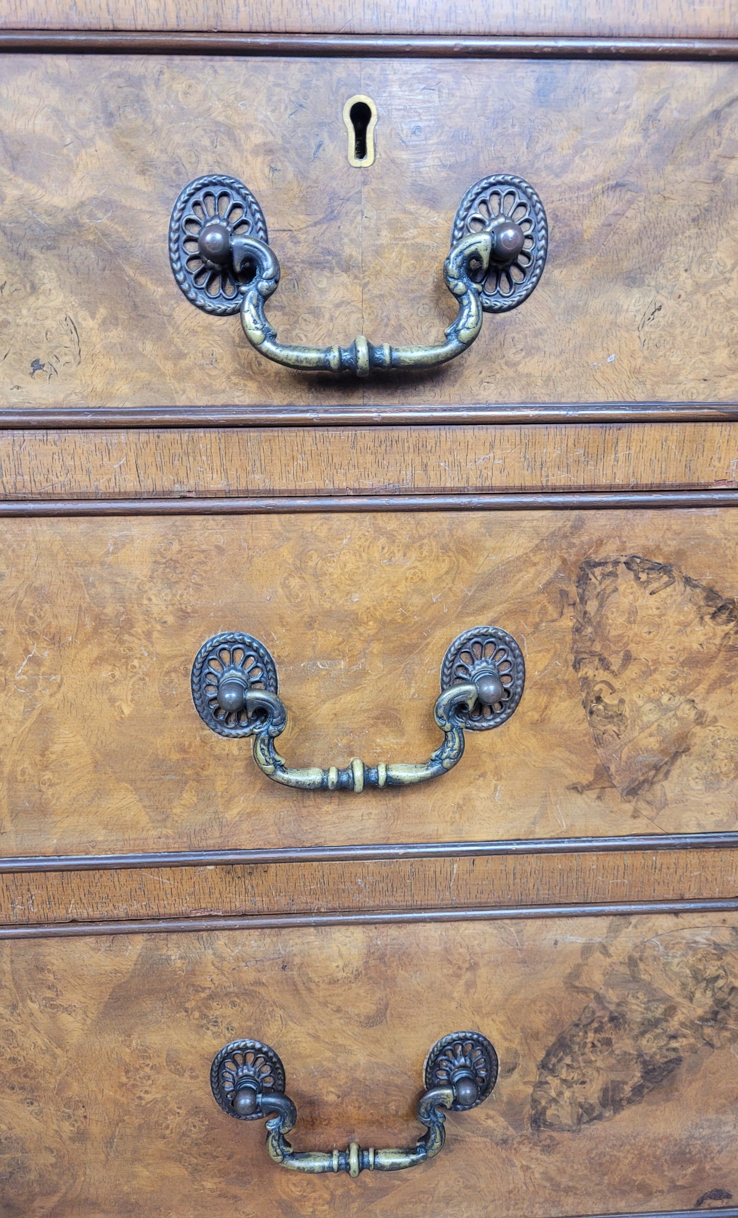 Edwardian Writing Bureau Desk Walnut Antique Carved Leather Delivery Available