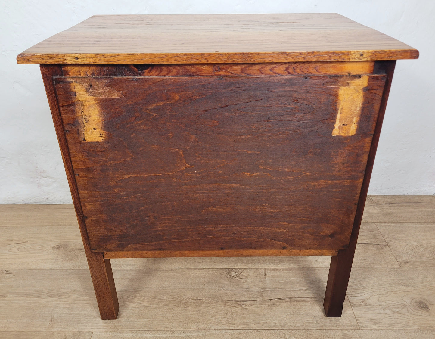 Vintage Chest Of Drawers 2 Oak Country Ring Handles Storage Delivery Available