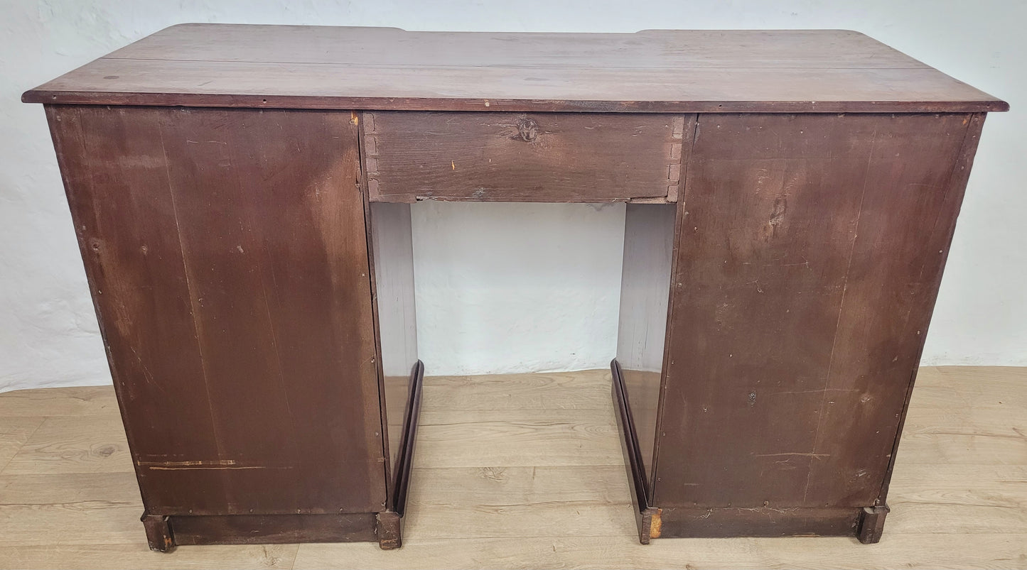 Victorian Writing Desk Knee Hole English 1890 Mahogany Antique Delivery Available