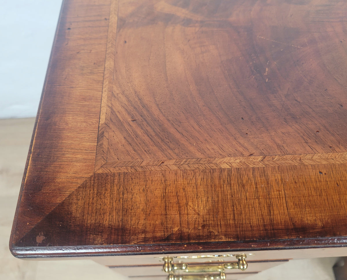 Knee Hole Writing Desk Walnut Key & Lock 18th-Century Style Delivery Available