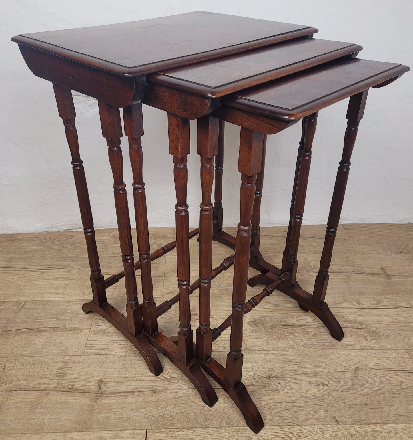 Three Nesting Occasional Tables Vintage Mahogany Mid Century Postage Available