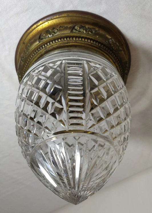 Classic Victorian Repoussé Flush Mount Light Antique